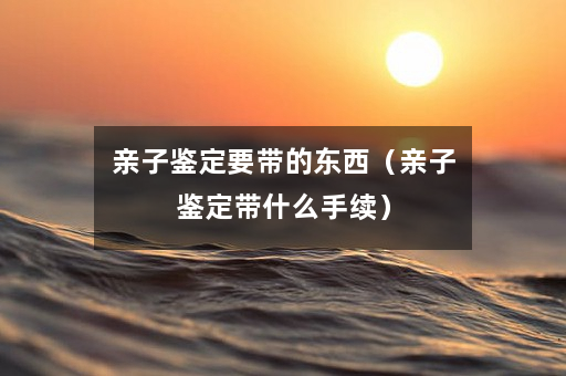 亲子鉴定要带的东西（亲子鉴定带什么手续）